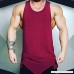 Mens Casual Irregularity Sport Pure Color Sleeveless Shirt Tee Blouse Vest Red B07QBKZYB4